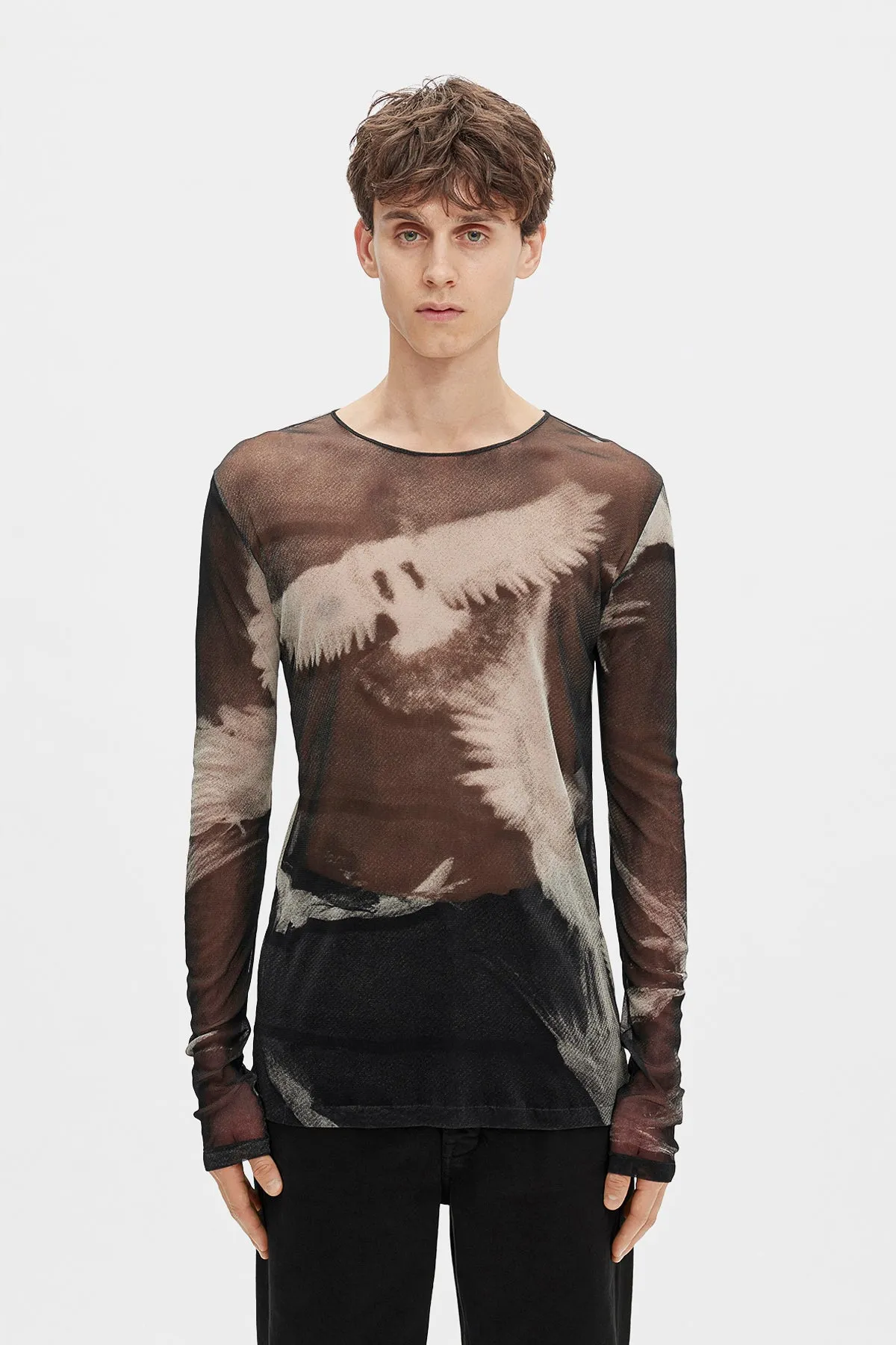 Greg ''Doves'' Print Long Sleeve T-Shirt sold by Ann Demeulemeester