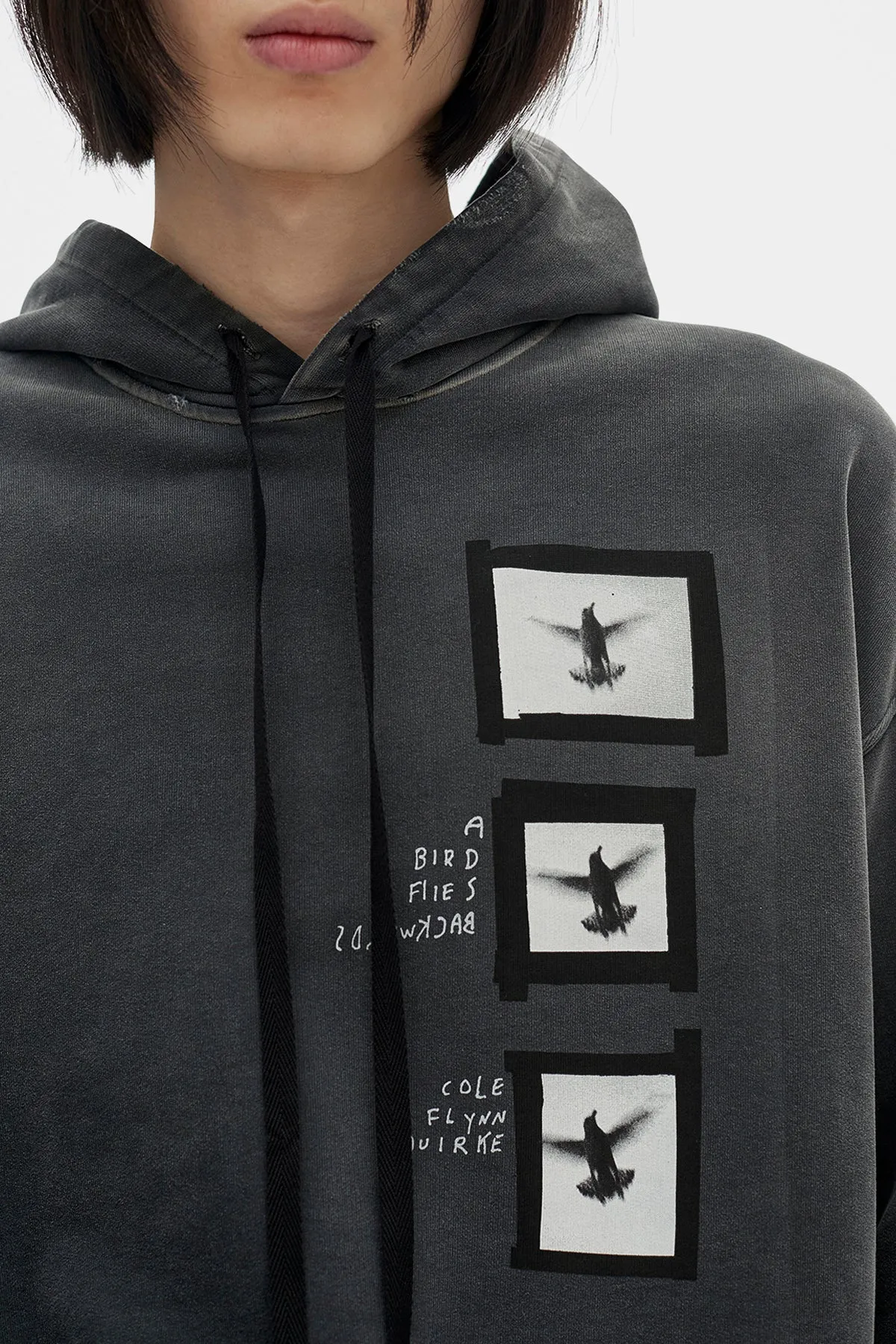 Ollie ''Doves'' Print Hoodie sold by Ann Demeulemeester product image thumbnail 5
