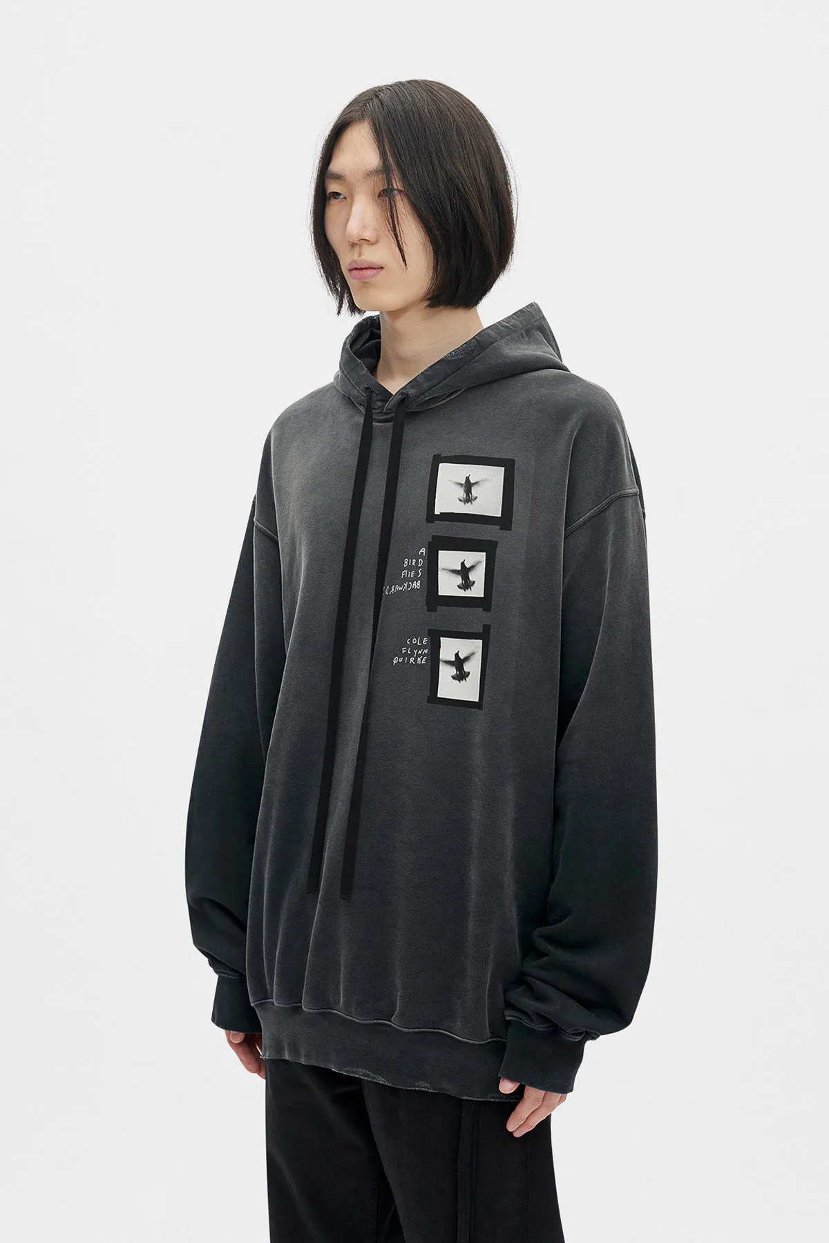 Ollie ''Doves'' Print Hoodie sold by Ann Demeulemeester product image thumbnail 2