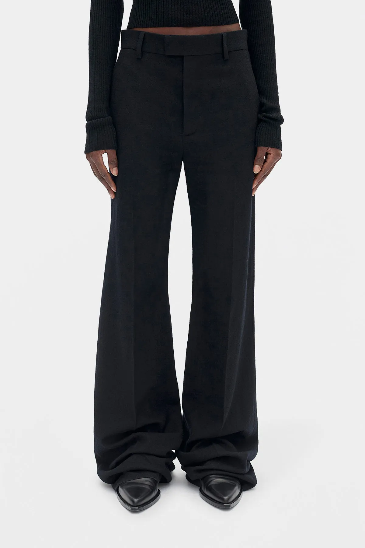 Maaike Flared Leg Comfort Trousers sold by Ann Demeulemeester