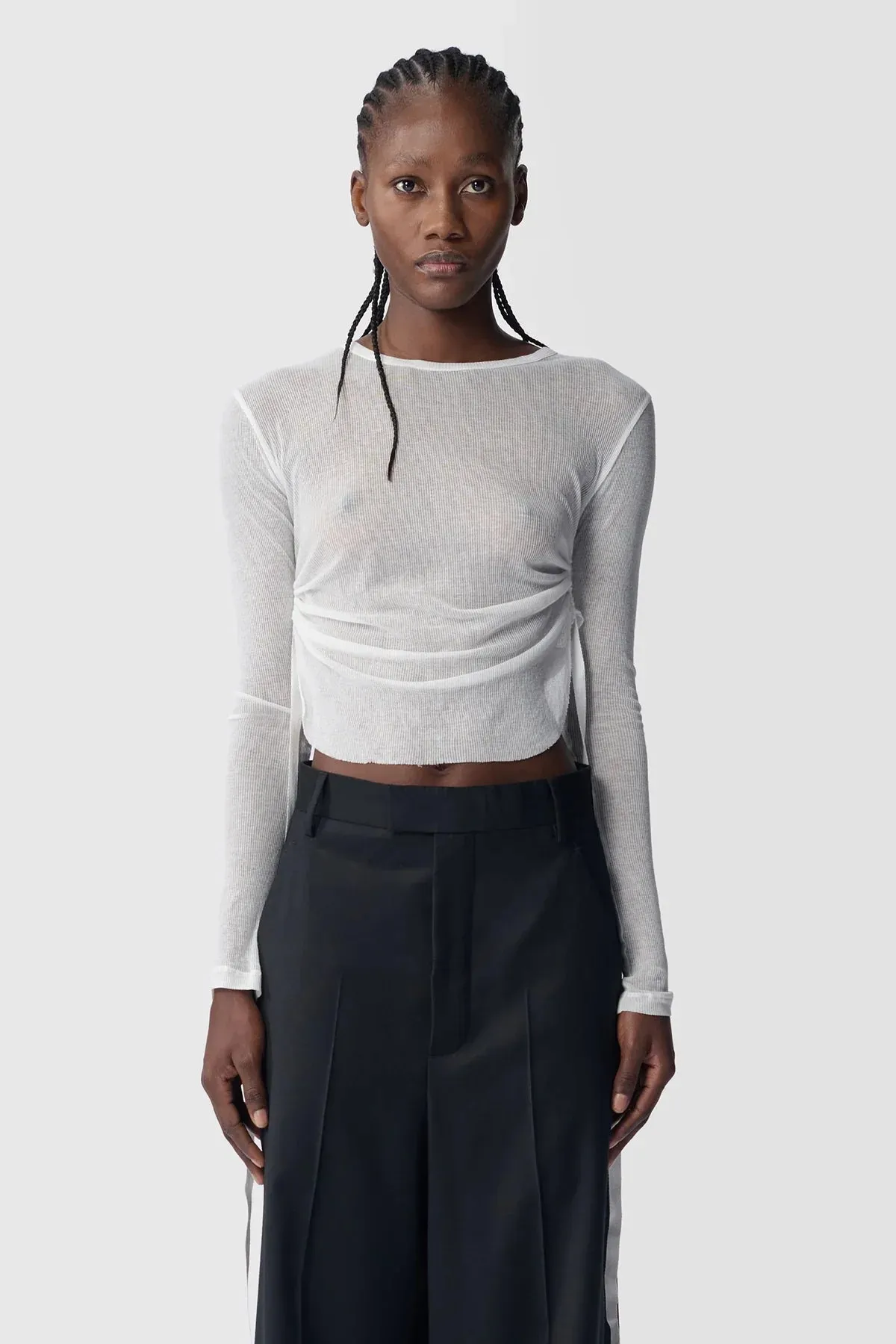 Oke Long Sleeve Cropped Top sold by Ann Demeulemeester