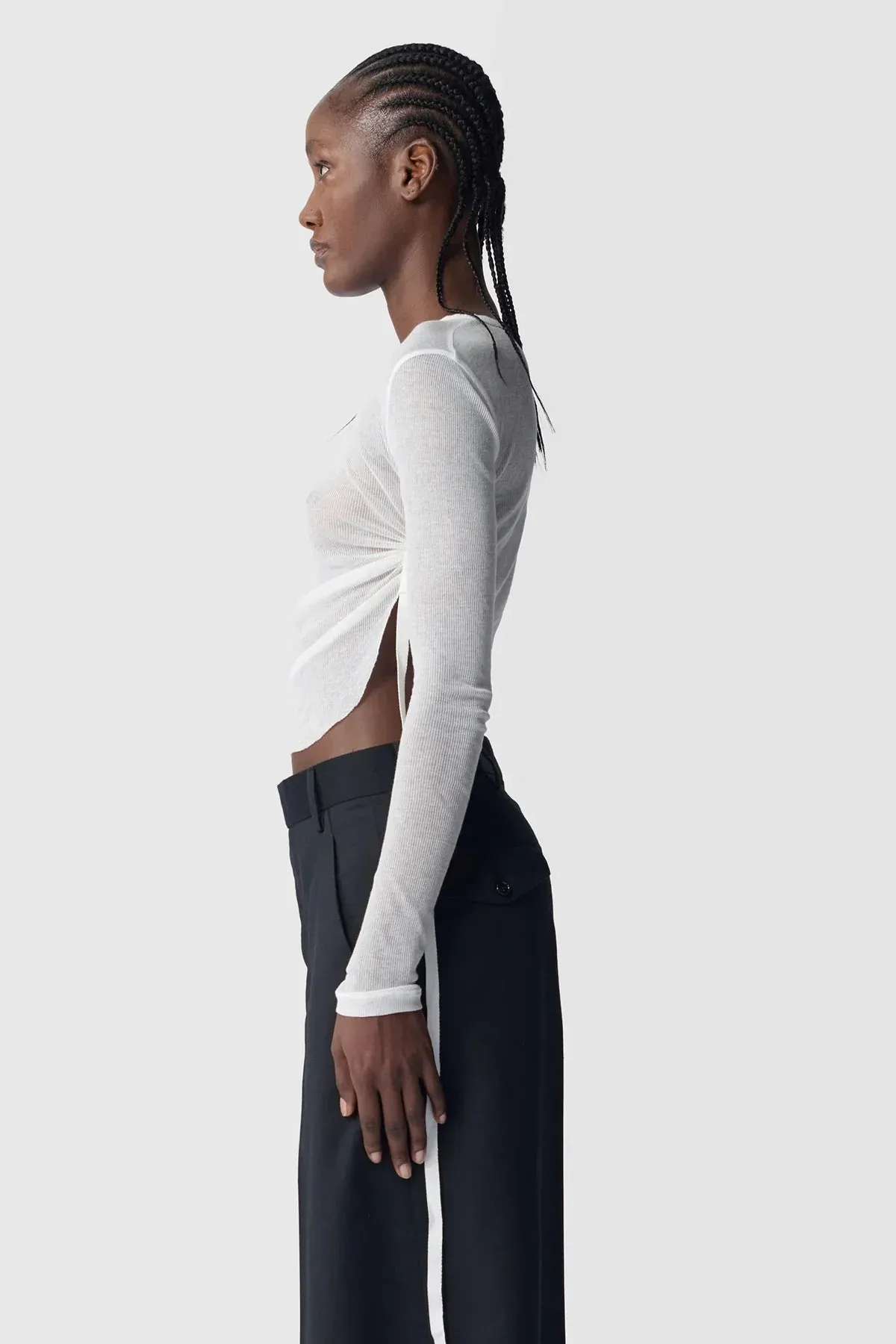 Oke Long Sleeve Cropped Top sold by Ann Demeulemeester product image thumbnail 2