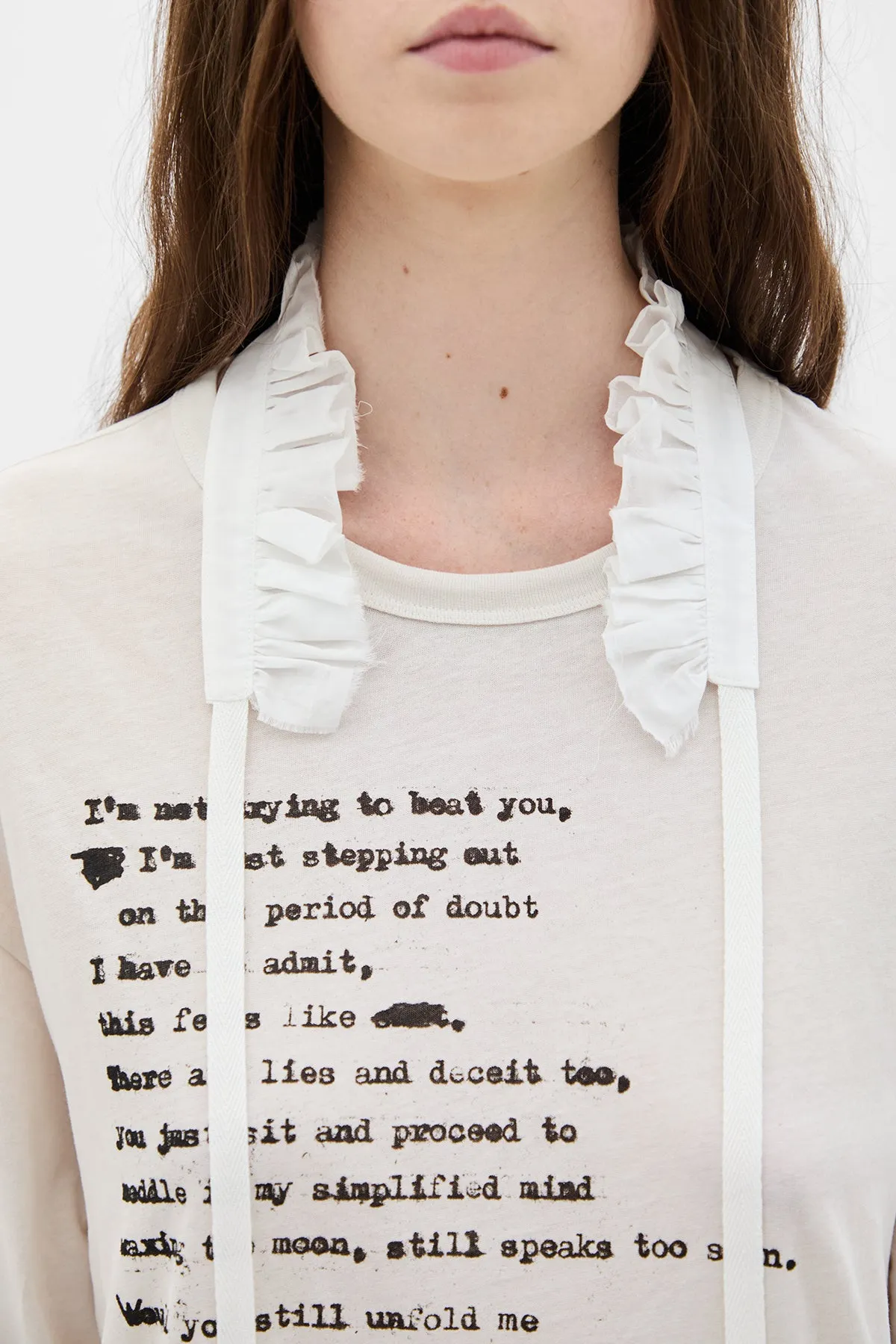 Agapi Printed High Comfort T-Shirt with Detachable Collar sold by Ann Demeulemeester product image thumbnail 5