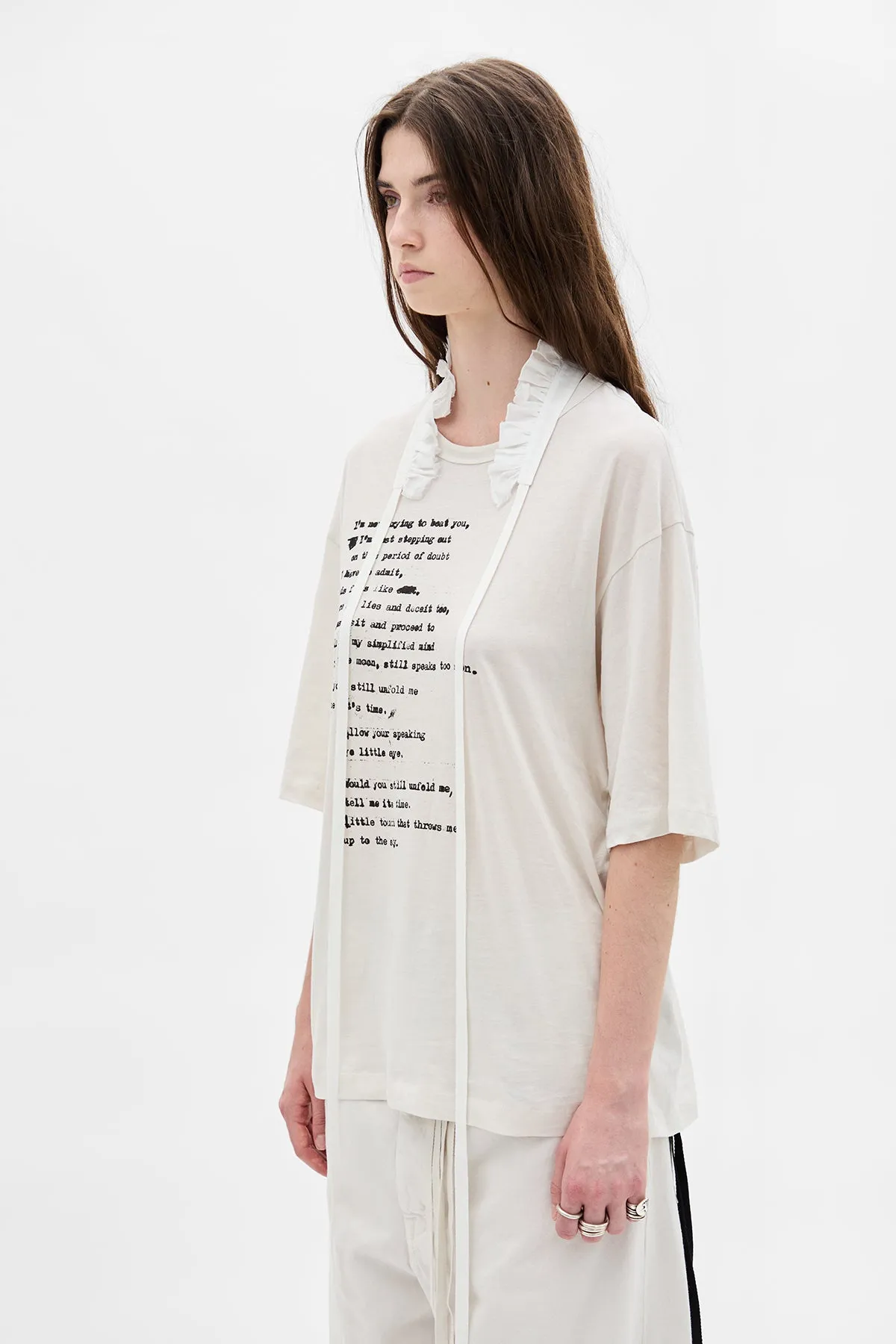 Agapi Printed High Comfort T-Shirt with Detachable Collar sold by Ann Demeulemeester product image thumbnail 2