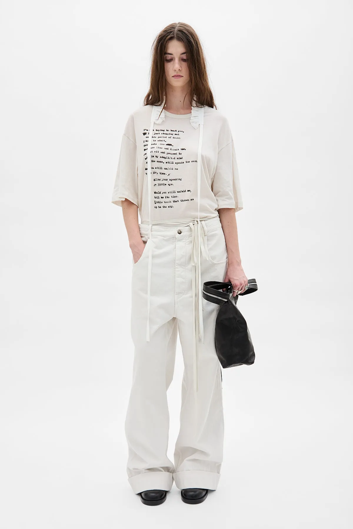 Agapi Printed High Comfort T-Shirt with Detachable Collar sold by Ann Demeulemeester product image thumbnail 4