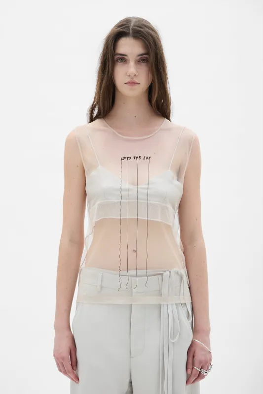 ''Up To The Sky'' Biba Sleeveles Top sold by Ann Demeulemeester