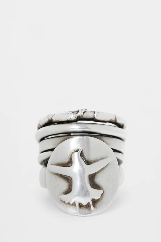 Mossa Flying Bird Stacked Ring made by Ann Demeulemeester