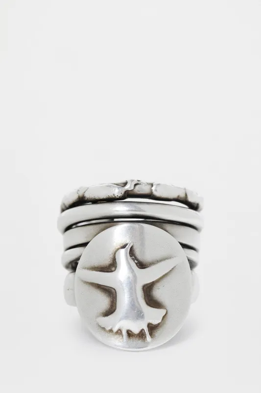 Mossa Flying Bird Stacked Rings made by Ann Demeulemeester