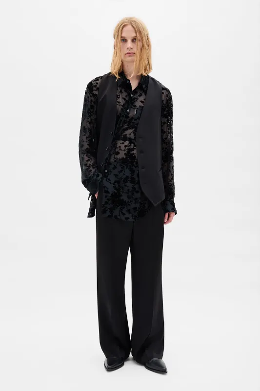 Cyrus Asymmetric Waistband Wide Leg Trouser sold by Ann Demeulemeester