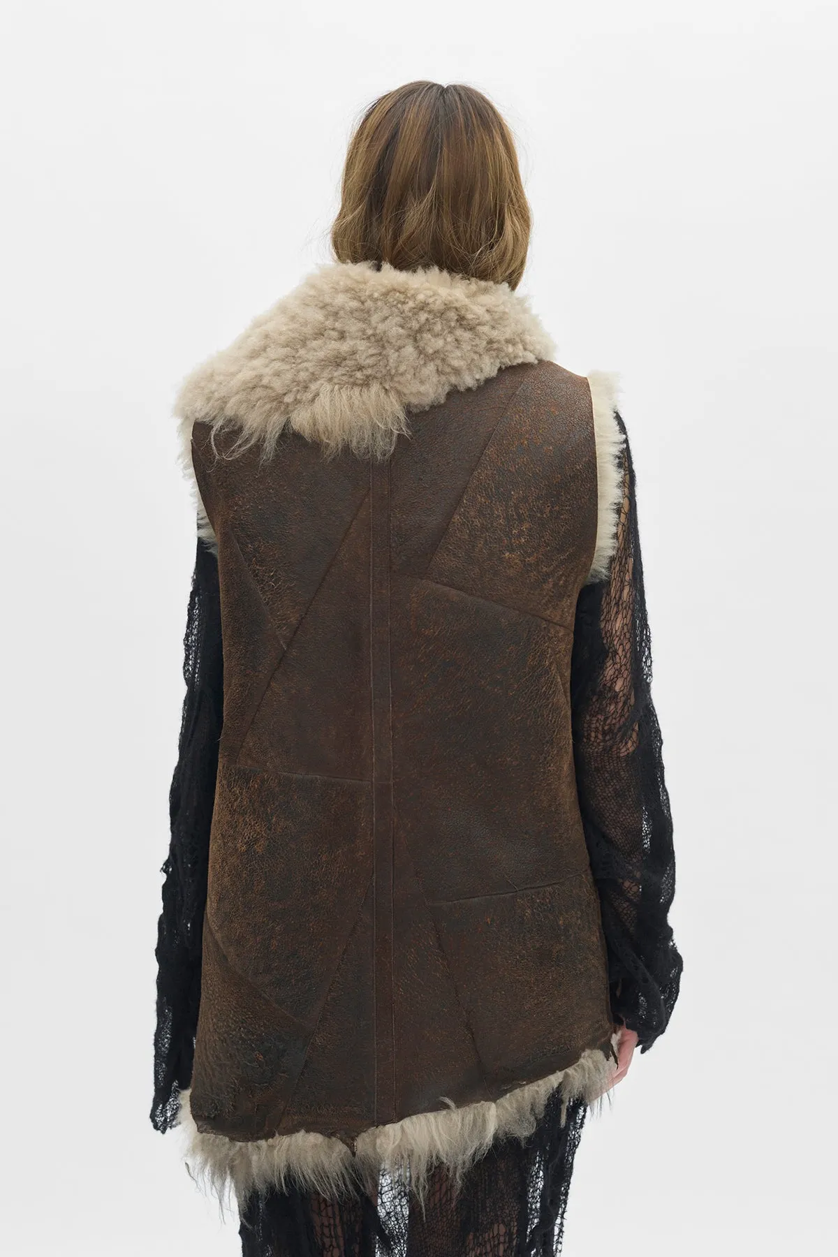 Aleid Asymmetric Fur Waistcoat sold by Ann Demeulemeester product image thumbnail 4