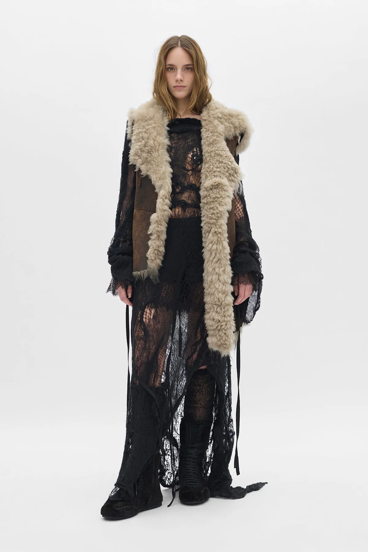 Aleid Asymmetric Fur Waistcoat sold by Ann Demeulemeester product image thumbnail 5