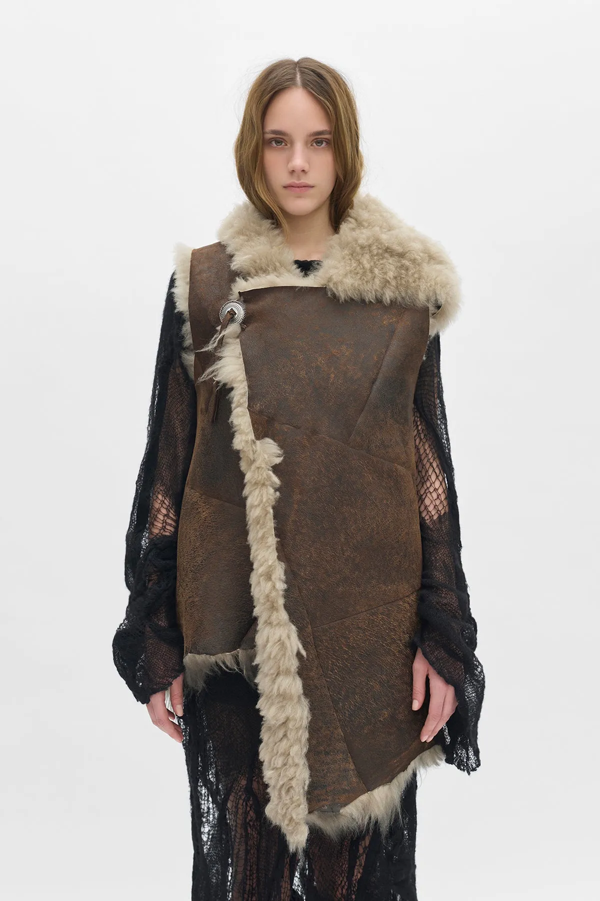 Aleid Asymmetric Fur Waistcoat sold by Ann Demeulemeester