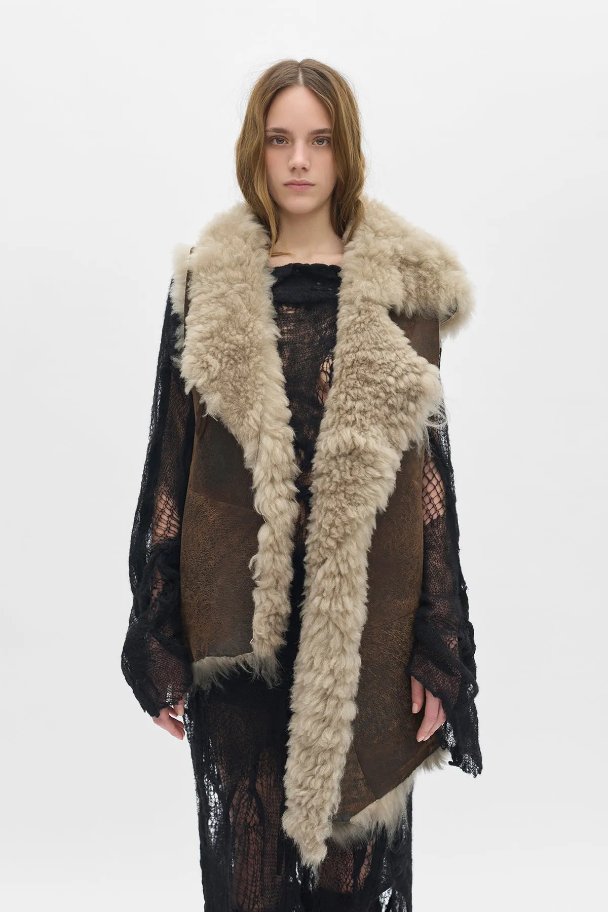 Aleid Asymmetric Fur Waistcoat sold by Ann Demeulemeester product image thumbnail 2