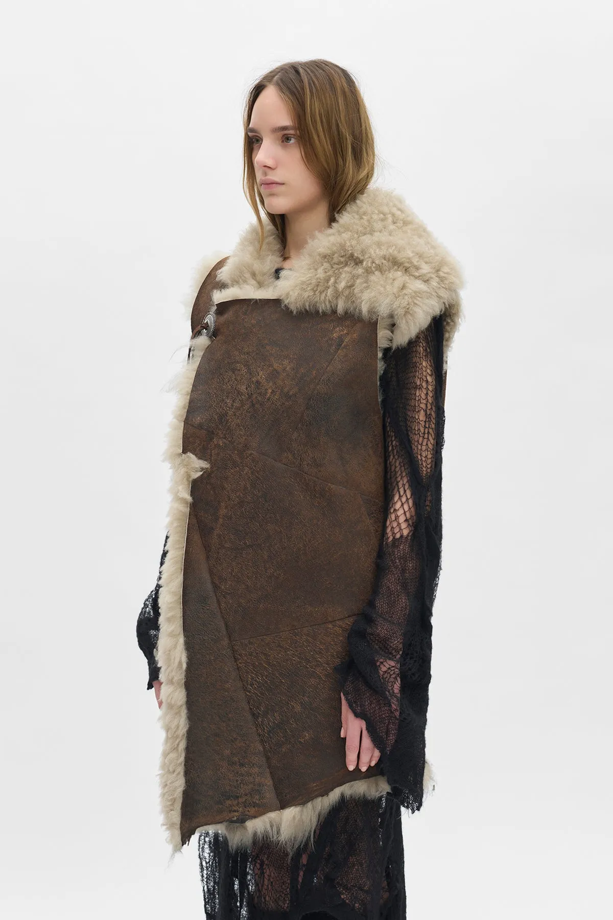 Aleid Asymmetric Fur Waistcoat sold by Ann Demeulemeester product image thumbnail 3