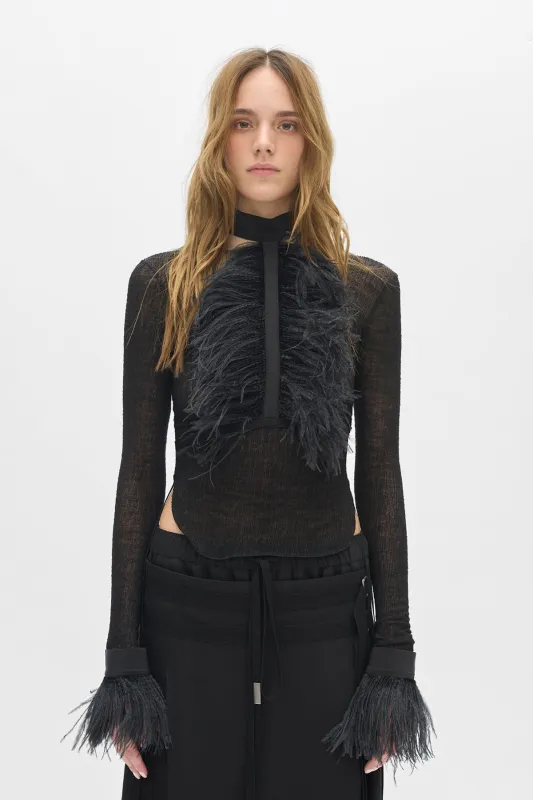 Vaya Cuffs With Frisee Feather made by Ann Demeulemeester