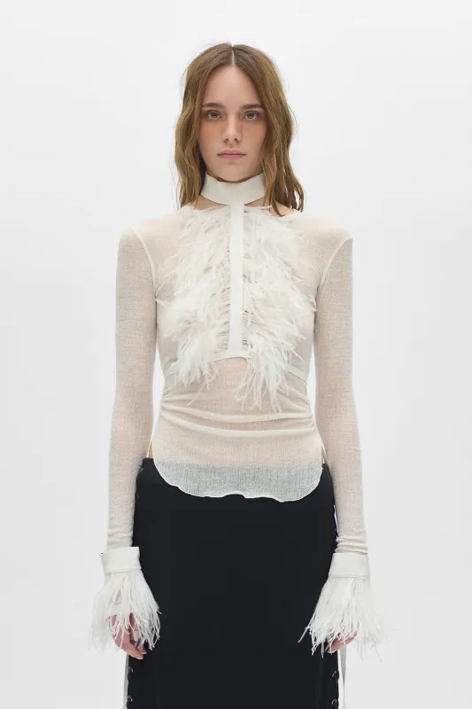 Vaya Cuffs With Frisee Feather made by Ann Demeulemeester