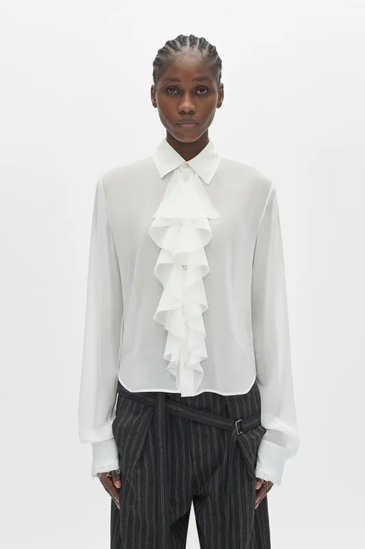 Nare Slim Fit Ruffle Shirt sold by Ann Demeulemeester