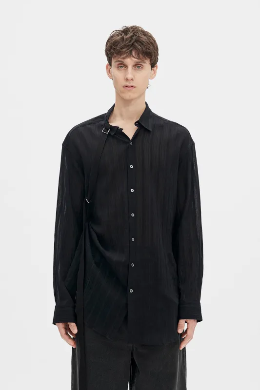Randolf Dobby Stripe Shirt with Adjustable Strap sold by Ann Demeulemeester