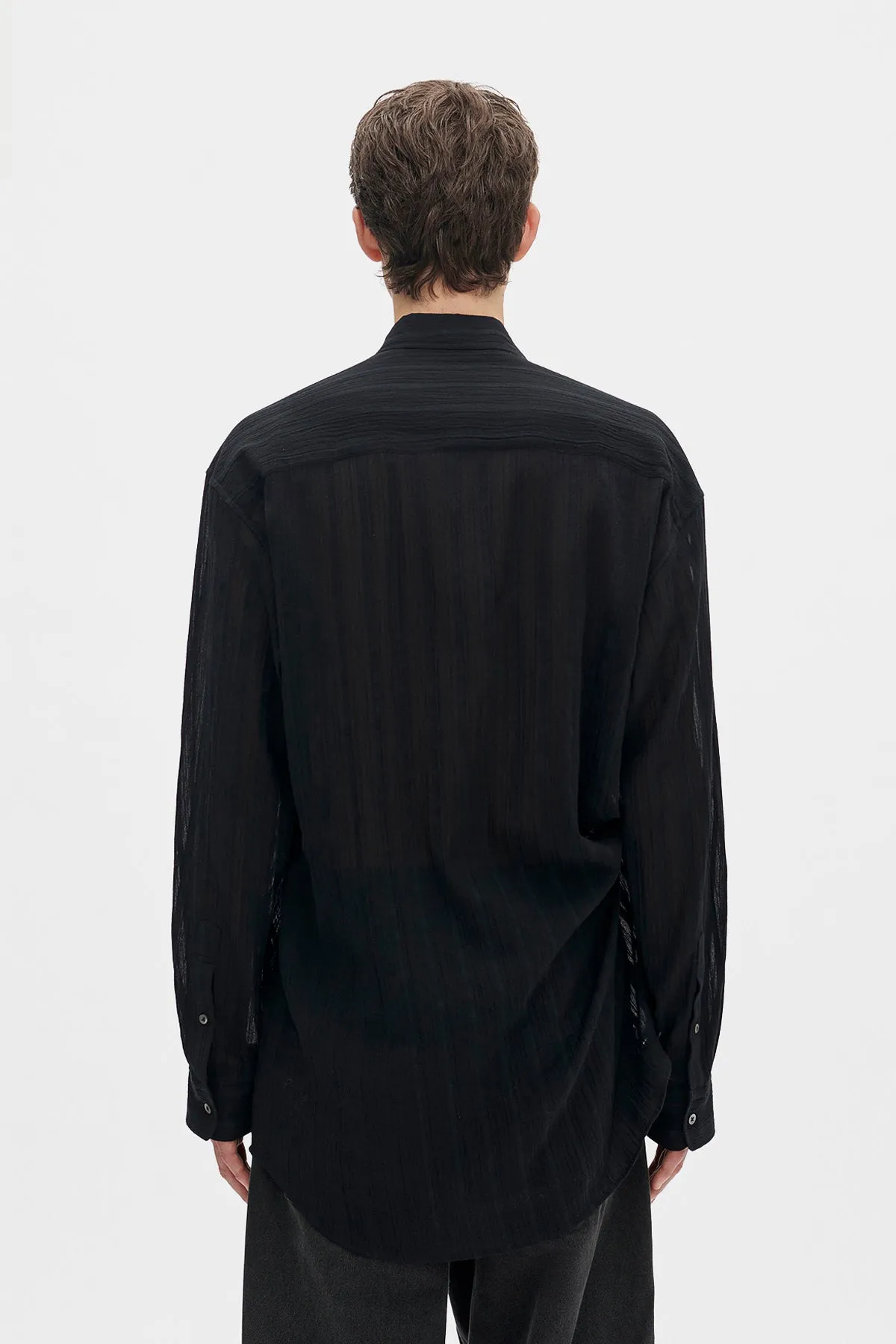 Randolf Dobby Stripe Shirt with Adjustable Strap sold by Ann Demeulemeester product image thumbnail 3