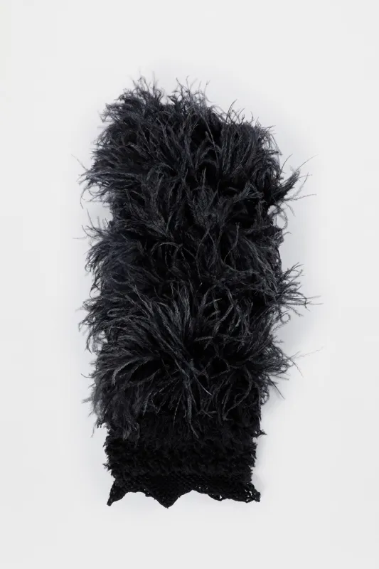 Feather Embroidered Knit Scarf made by Ann Demeulemeester