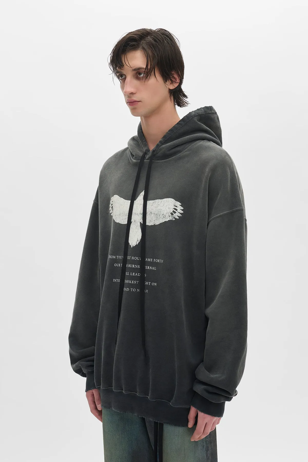 Eagle Print Hoodie sold by Ann Demeulemeester product image thumbnail 2