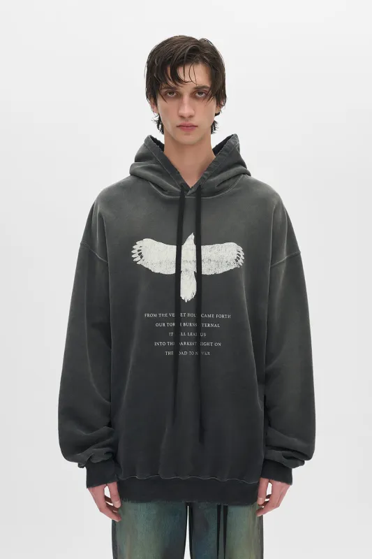 Eagle Print Hoodie sold by Ann Demeulemeester