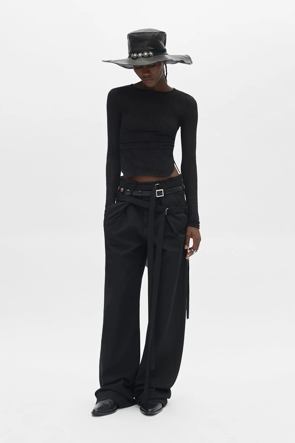 Oke Long Sleeve Crop Top sold by Ann Demeulemeester product image thumbnail 4