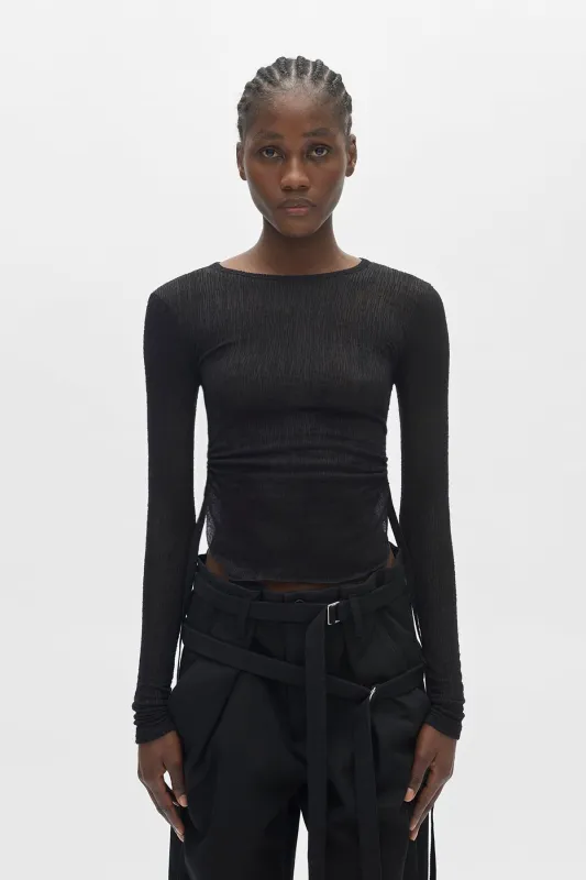 Oke Long Sleeve Crop Top sold by Ann Demeulemeester
