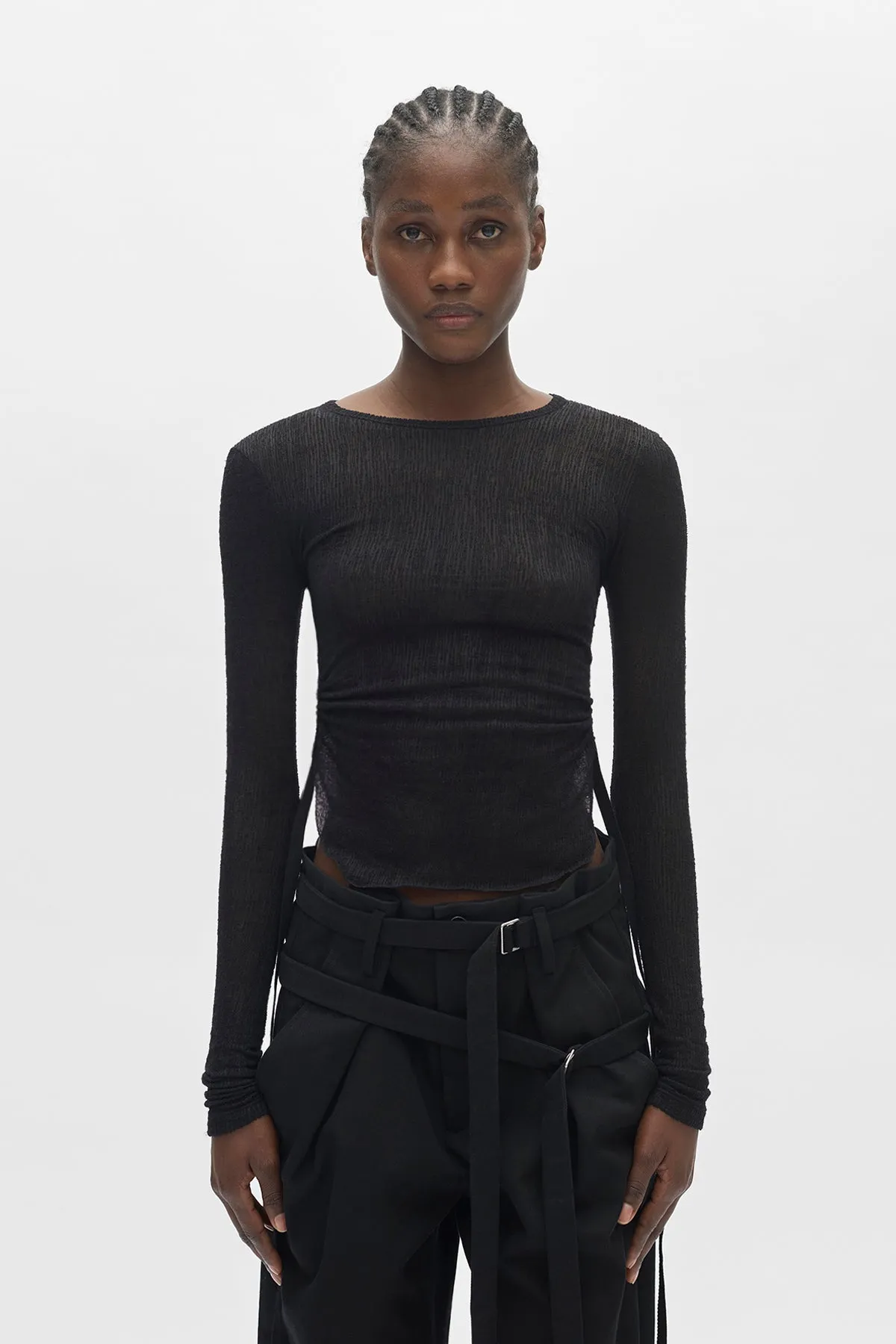 Oke Long Sleeve Crop Top sold by Ann Demeulemeester