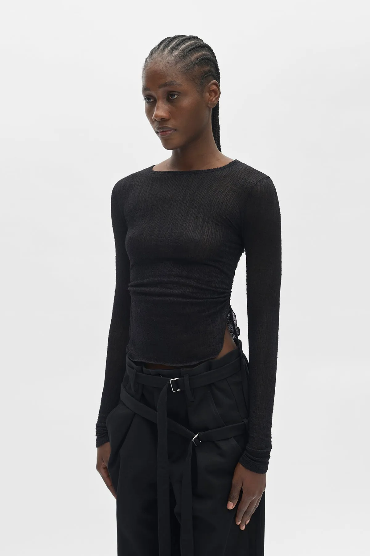 Oke Long Sleeve Crop Top sold by Ann Demeulemeester product image thumbnail 2