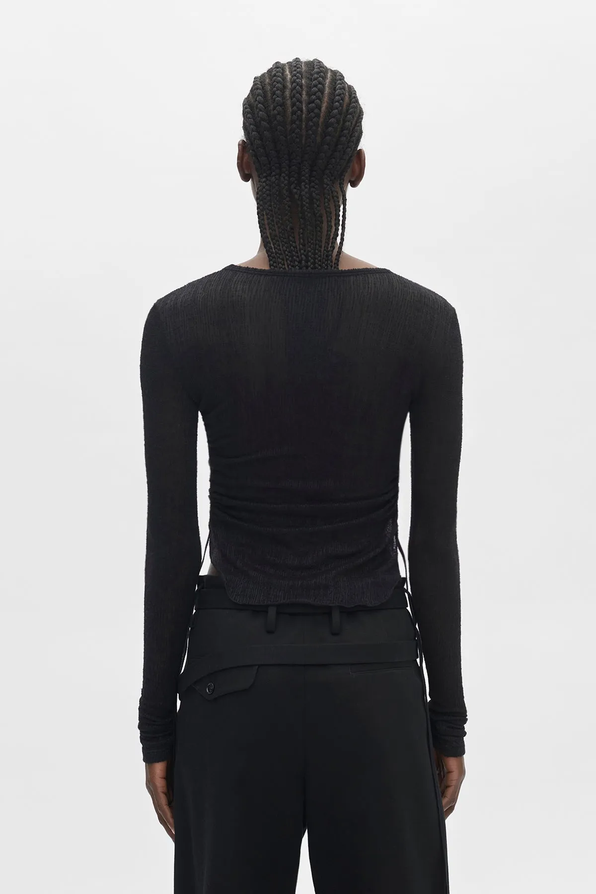 Oke Long Sleeve Crop Top sold by Ann Demeulemeester product image thumbnail 3