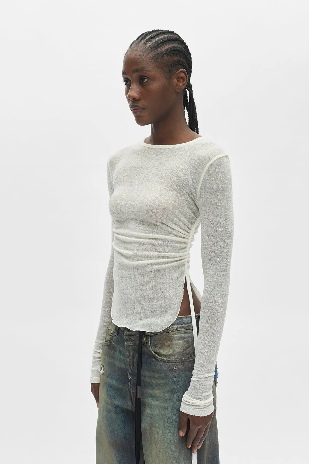 Oke Long Sleeve Crop Top sold by Ann Demeulemeester product image thumbnail 2