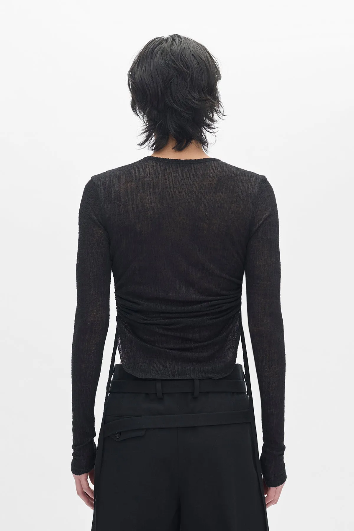 Brando Wrinkled Cropped Long Sleeve Top sold by Ann Demeulemeester product image thumbnail 3
