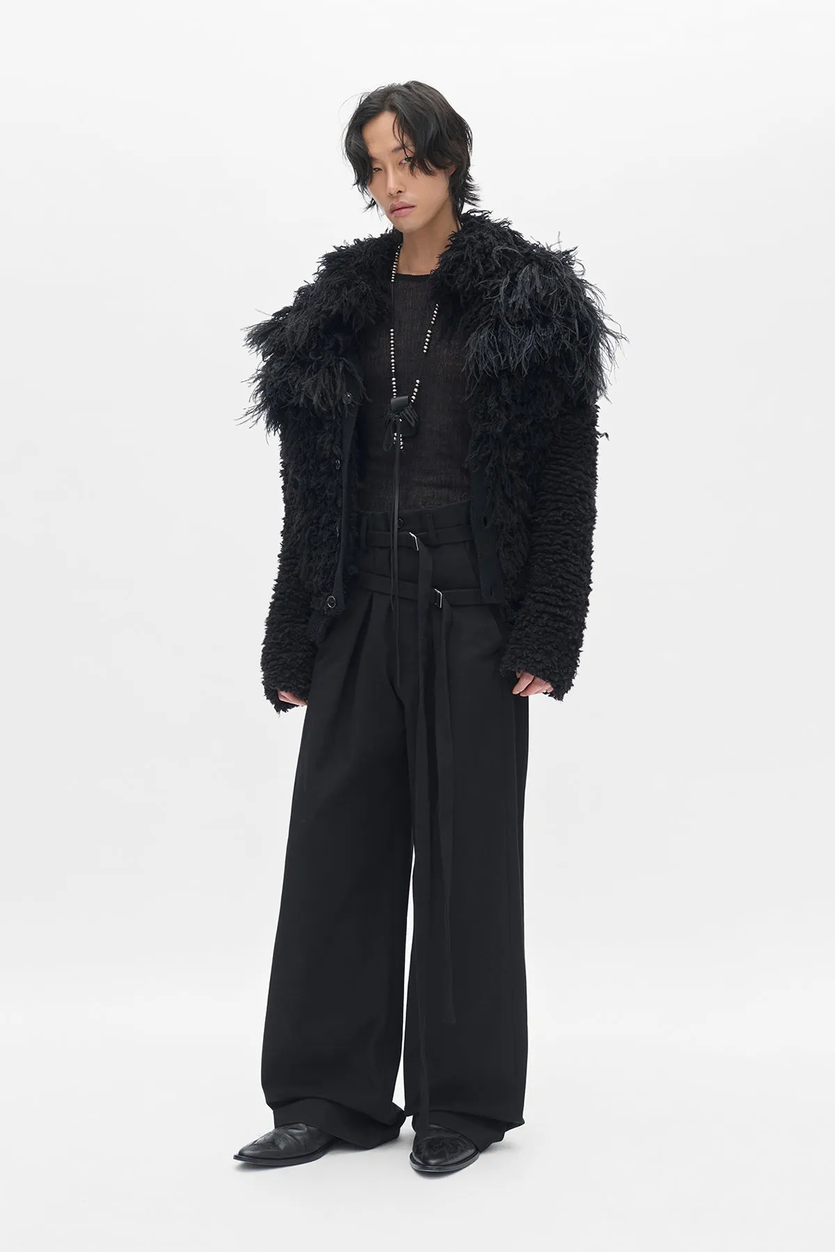 Brando Wrinkled Cropped Long Sleeve Top sold by Ann Demeulemeester product image thumbnail 4