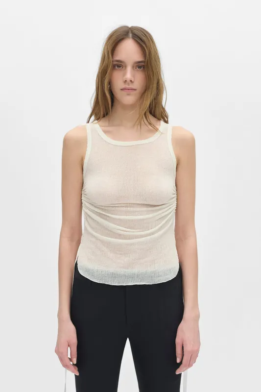 Mara Wrinkled Cropped Tank Top sold by Ann Demeulemeester