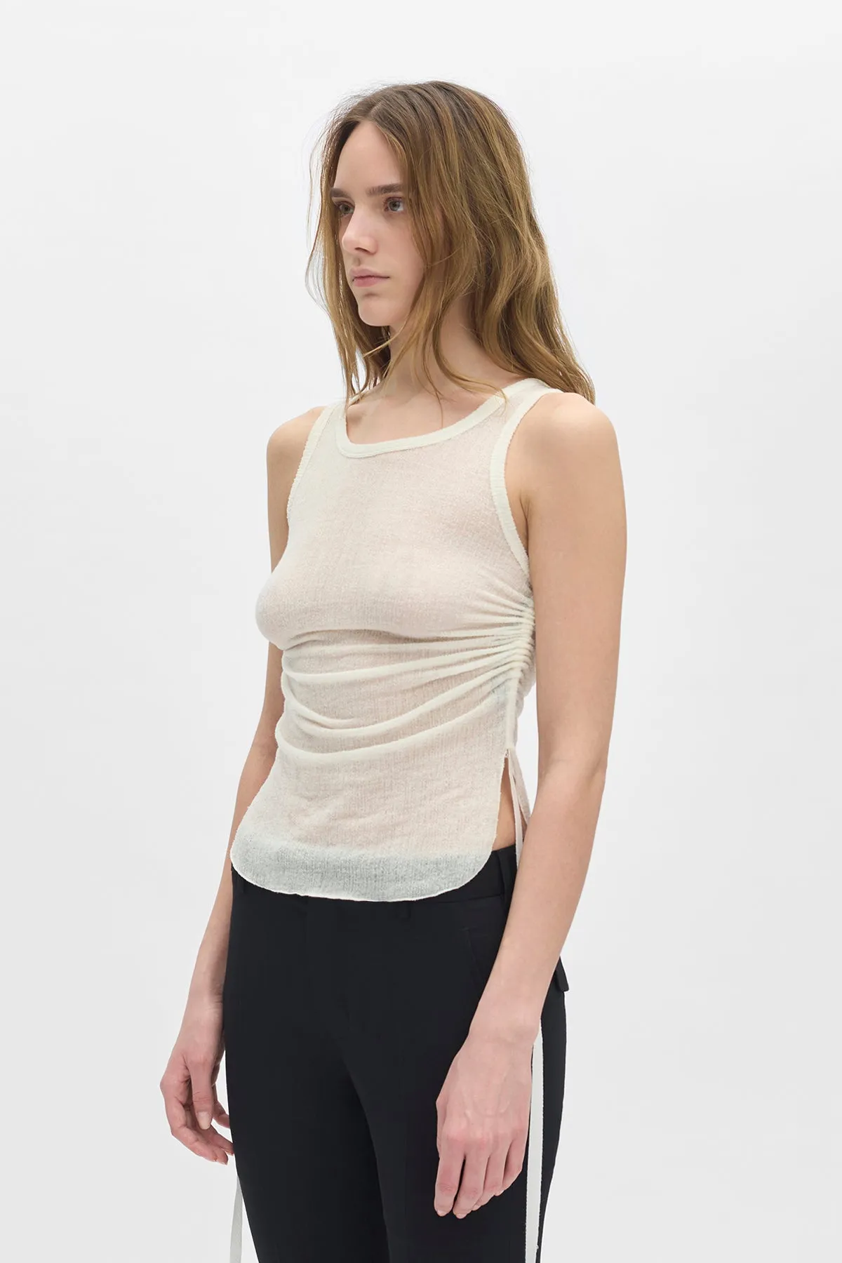 Mara Wrinkled Cropped Tank Top sold by Ann Demeulemeester product image thumbnail 2