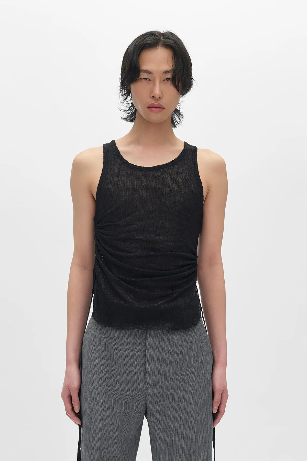 Boris Wrinlked Cropped Tank Top sold by Ann Demeulemeester