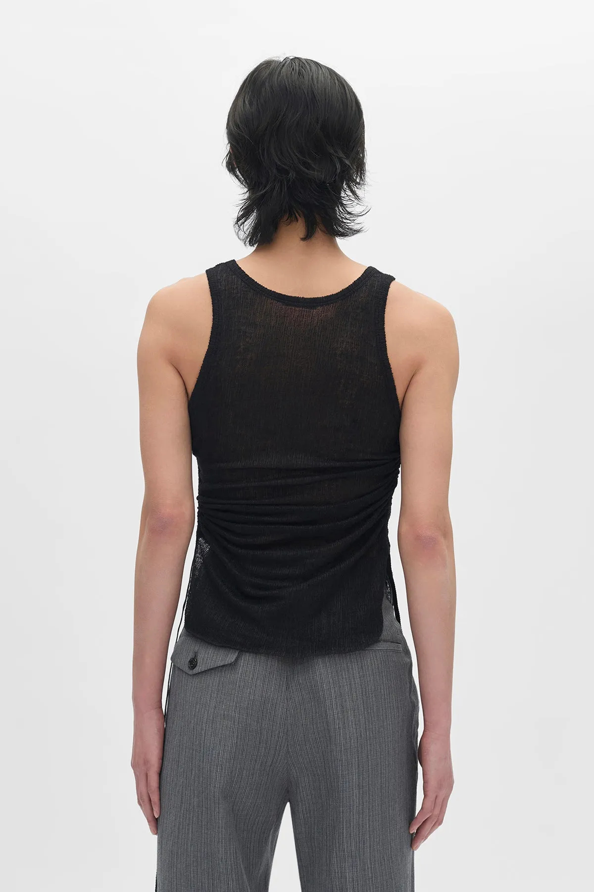 Boris Wrinlked Cropped Tank Top sold by Ann Demeulemeester product image thumbnail 3