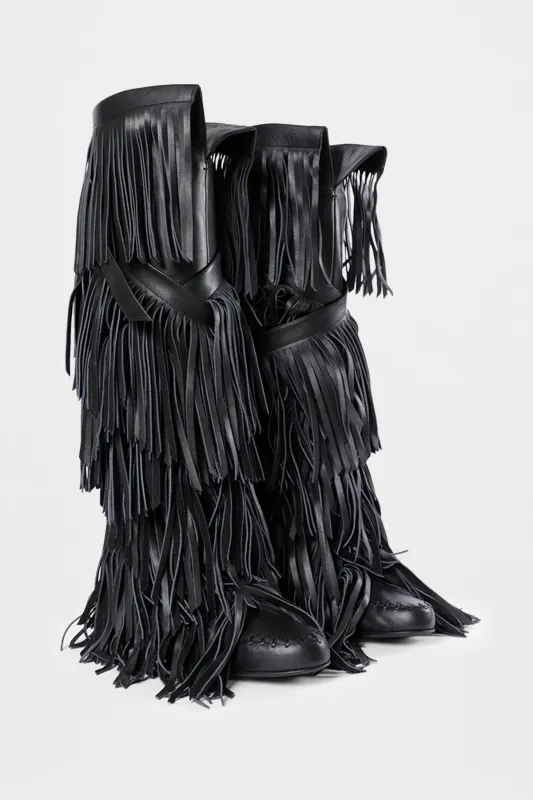 Aala Soft Fringe Boots sold by Ann Demeulemeester