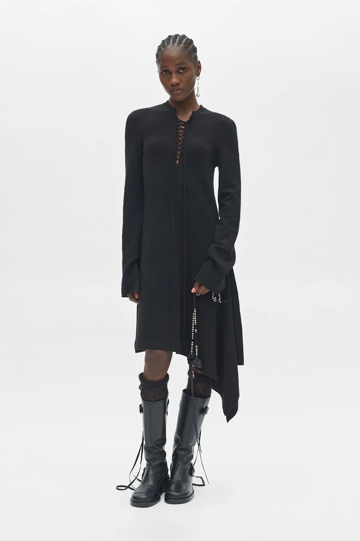 Cordule Lace-Up Serafino Dress sold by Ann Demeulemeester product image thumbnail 4