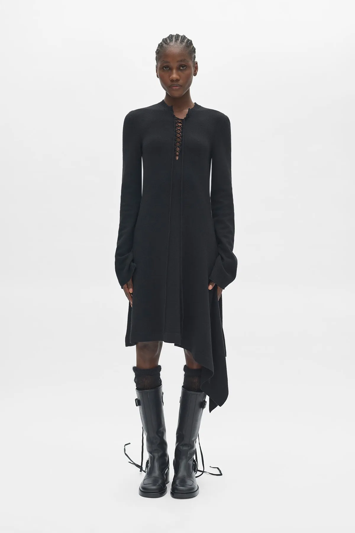 Cordule Lace-Up Serafino Dress sold by Ann Demeulemeester