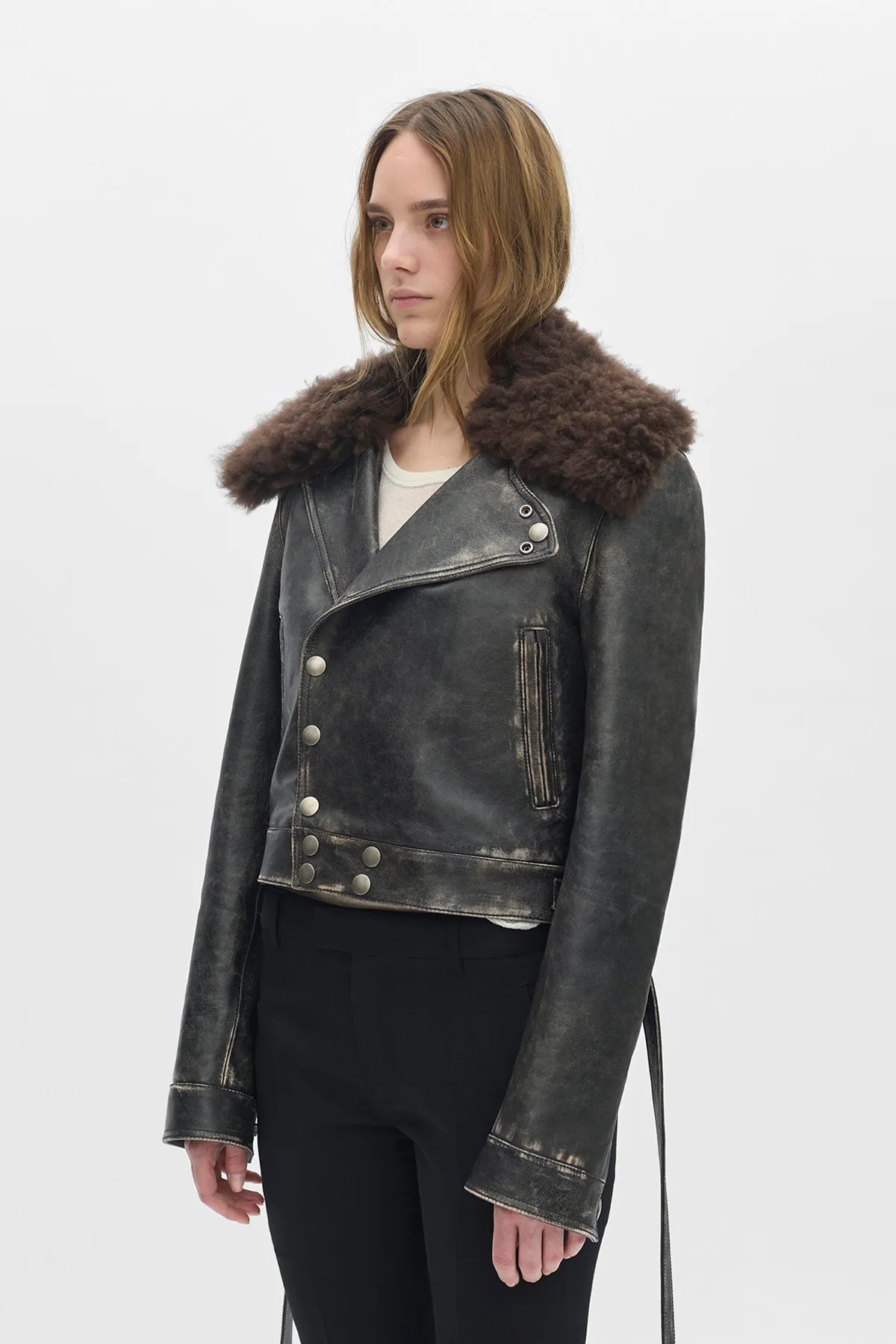 Wiebke Wool and Shearling Perfecto sold by Ann Demeulemeester product image thumbnail 2