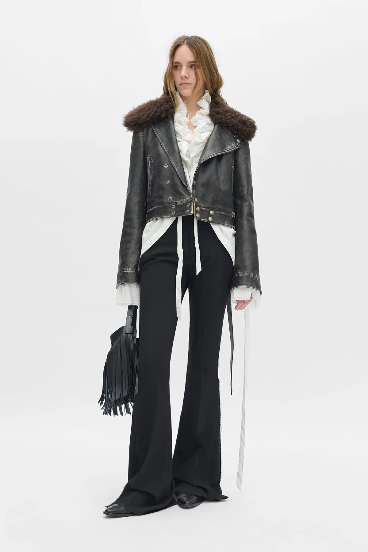 Wiebke Wool and Shearling Perfecto sold by Ann Demeulemeester product image thumbnail 4