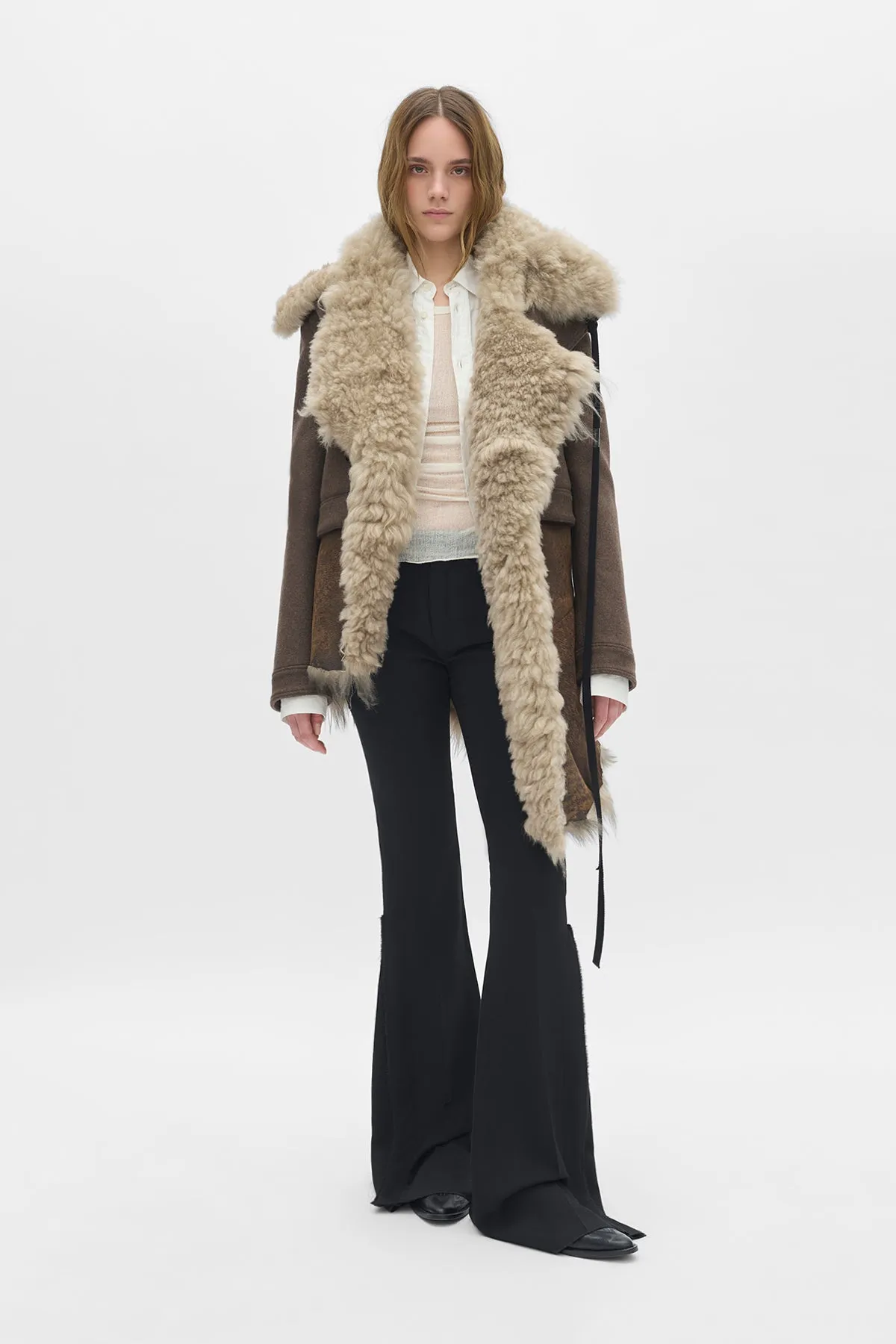 Wiebke Wool and Shearling Perfecto sold by Ann Demeulemeester product image thumbnail 4