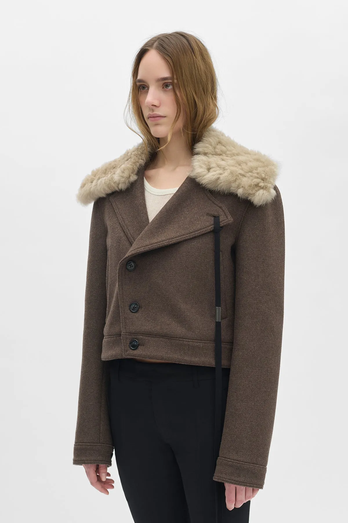 Wiebke Wool and Shearling Perfecto sold by Ann Demeulemeester product image thumbnail 2