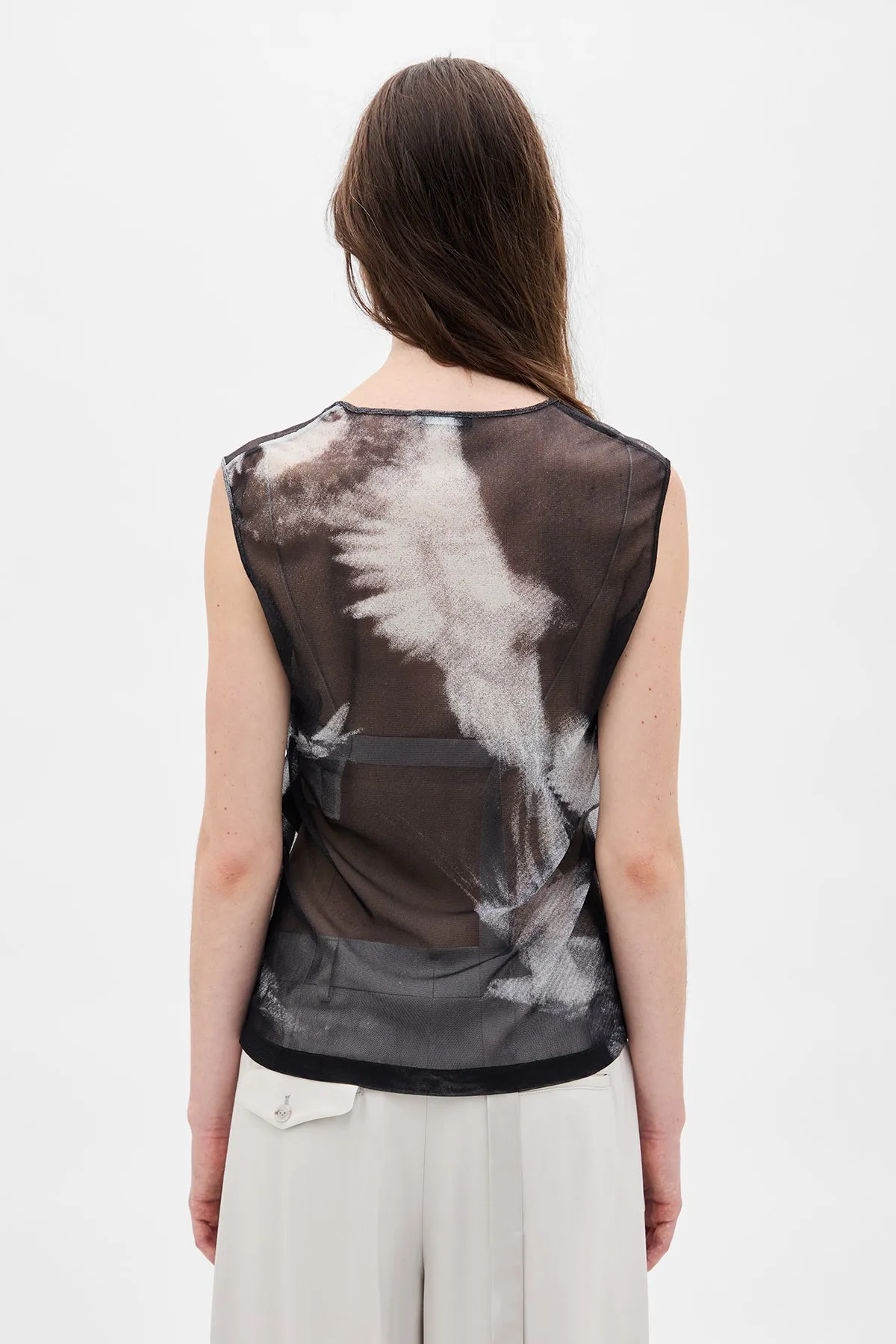 Doves Printed Tulle Top sold by Ann Demeulemeester product image thumbnail 3