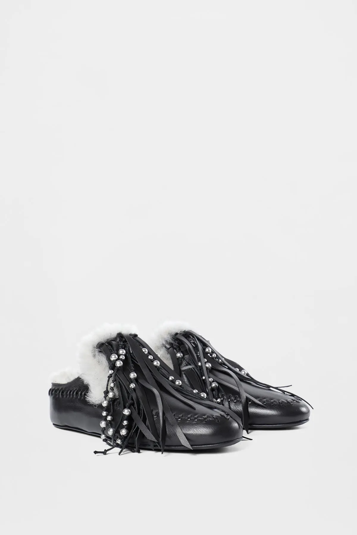 Olai Soft Fringe Mules sold by Ann Demeulemeester