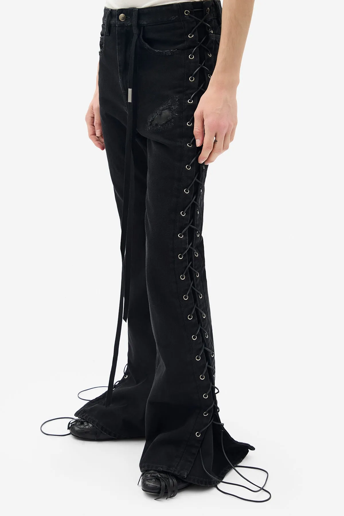 Tarik 5 Pockets Slim Fit Bootcut Trousers sold by Ann Demeulemeester product image thumbnail 2