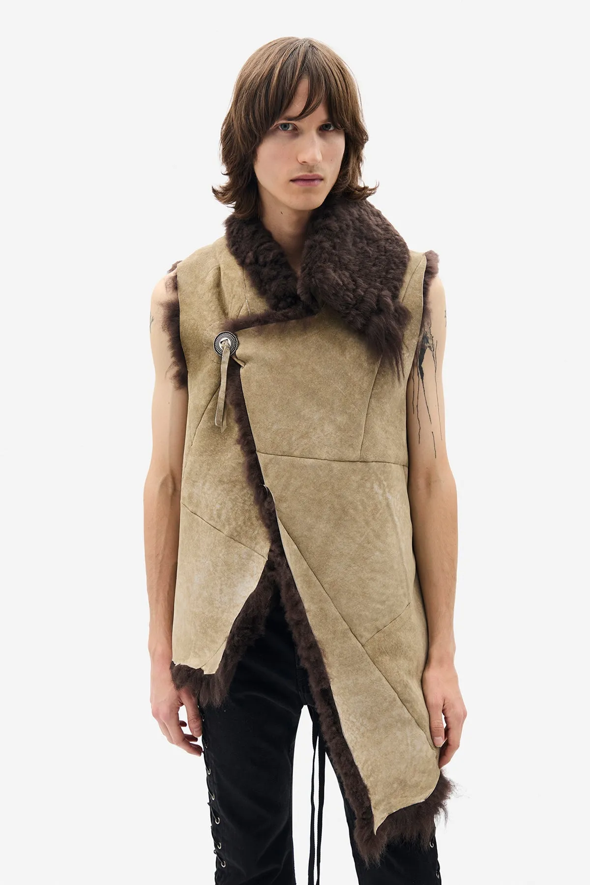 Addie Asymmetric Fur Waistcoat sold by Ann Demeulemeester