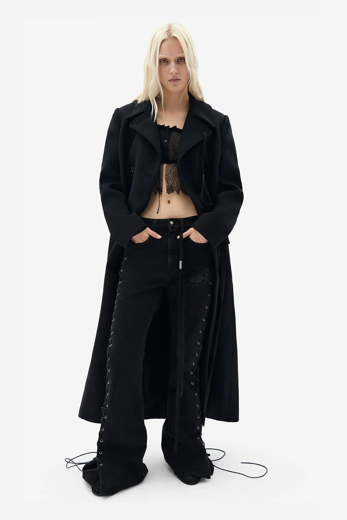 Jorunn Crop Top With Distressed Lace Details sold by Ann Demeulemeester product image thumbnail 4